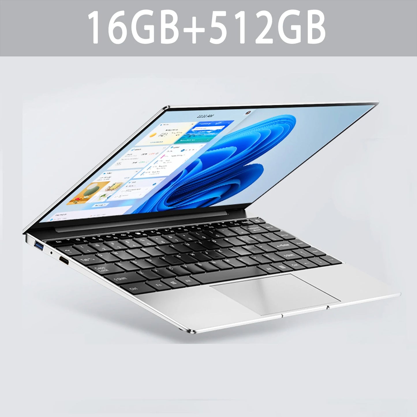 14.1 Inch Ultra Slim Laptop Intel N3700 16GB RAM 2TB SSD Notebook Gamer 1920x1080 Display Office Study Computer Windows 11 Pro