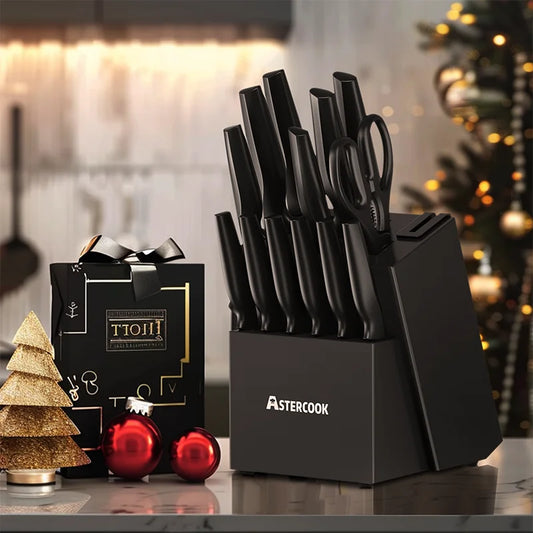 Astercook 15-Piece German Stainless Steel Knife Set