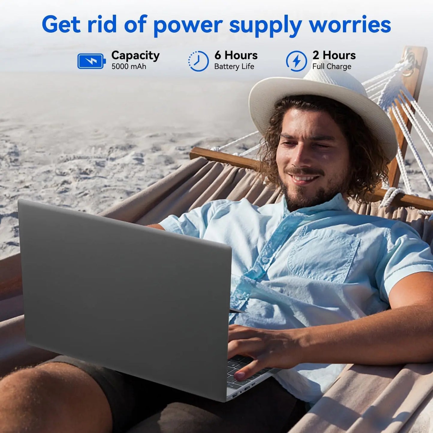 15.6 Inch Portable Laptop Windows 11 Intel Celeron N5095 Quad-Core Processor 8GB RAM 256GB SSD