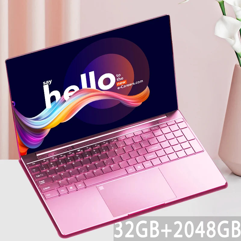 15.6 Inch Laptop Intel Celeron N5095 Notebook Gamer 32GB RAM 2TB SSD Office Study PC Windows 11 1920x1080 Resolution