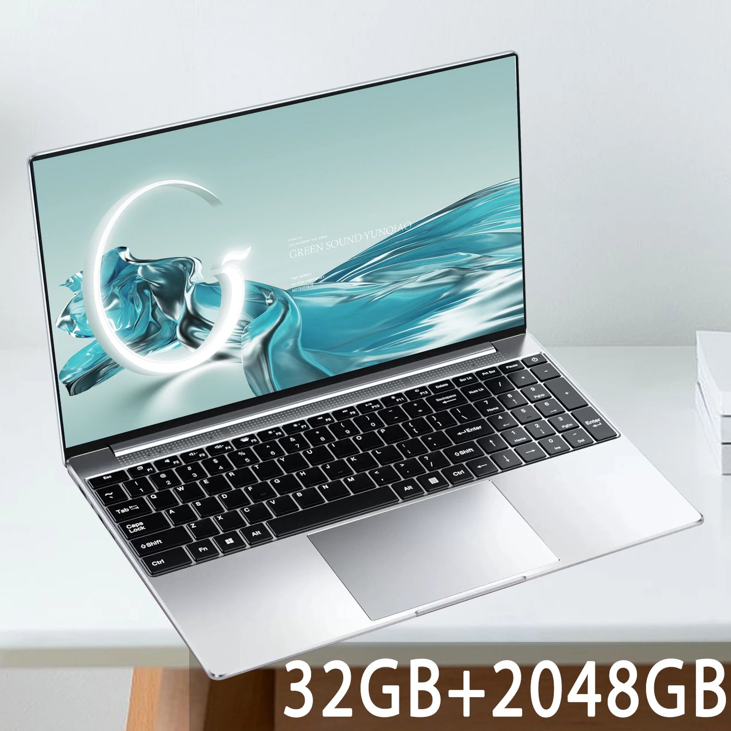 15.6 Inch Laptop Intel Celeron N5095 Notebook Gamer 32GB RAM 2TB SSD Office Study PC Windows 11 1920x1080 Resolution