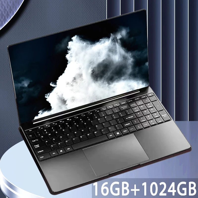 15.6 Inch Laptop Intel Celeron N5095 Notebook Gamer 32GB RAM 2TB SSD Office Study PC Windows 11 1920x1080 Resolution