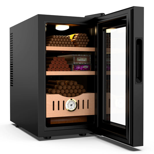 25L Thermostatic Electric Cigar Humidor With 200 Count Capacity Temp Control