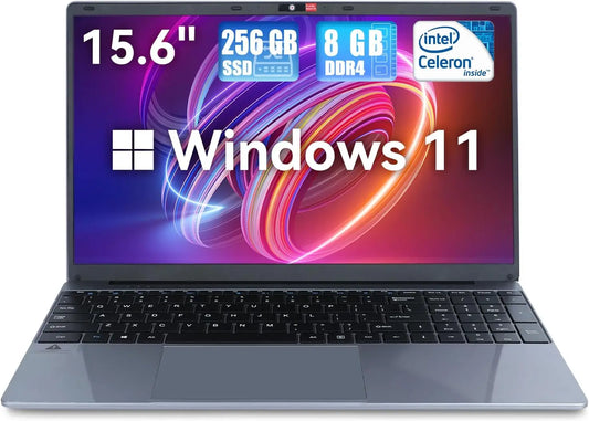 15.6 Inch Portable Laptop Windows 11 Intel Celeron N5095 Quad-Core Processor 8GB RAM 256GB SSD