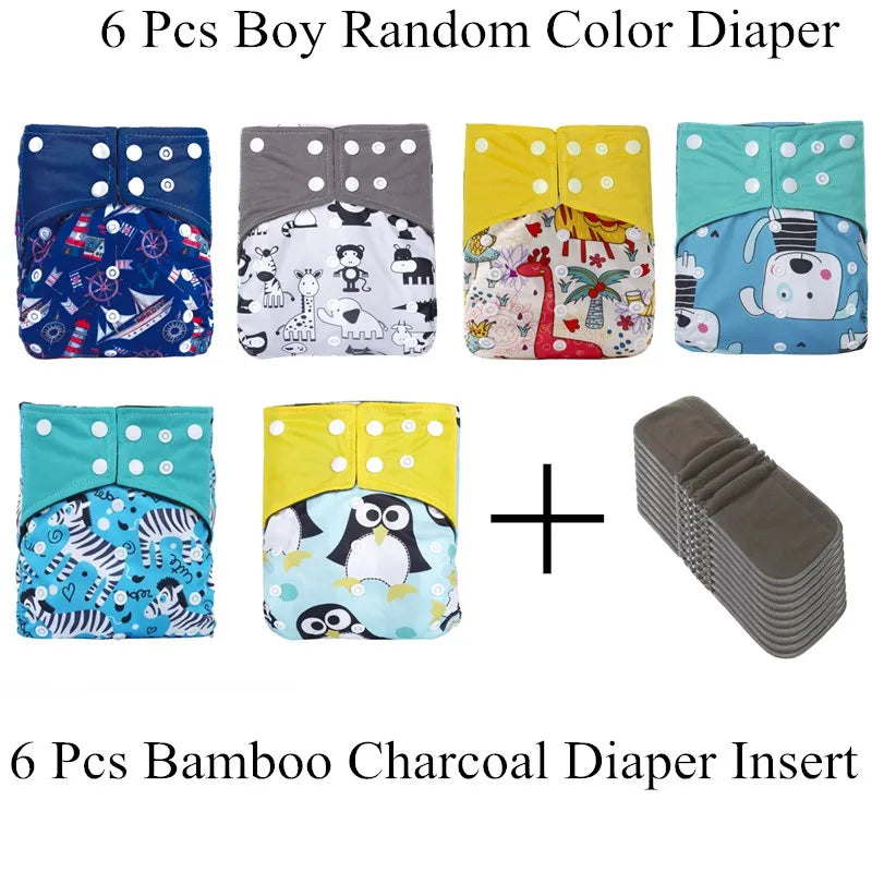 Reusable Waterproof Bamboo Charcoal Pocket Baby Diaper