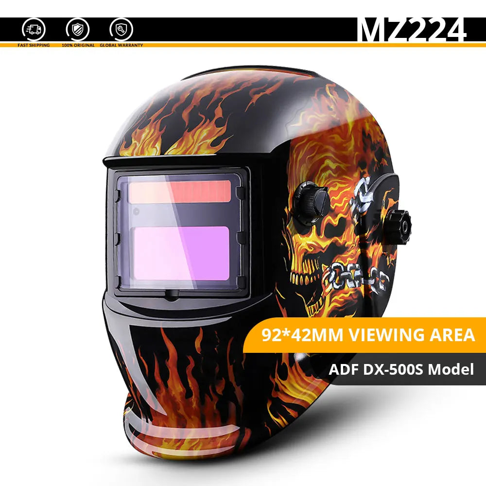 DEKO Skull Solar Auto Darkening Adjustable Range 4/9-13 MIG MMA Electric Welding Mask Helmet Welding Lens for Welding Machine