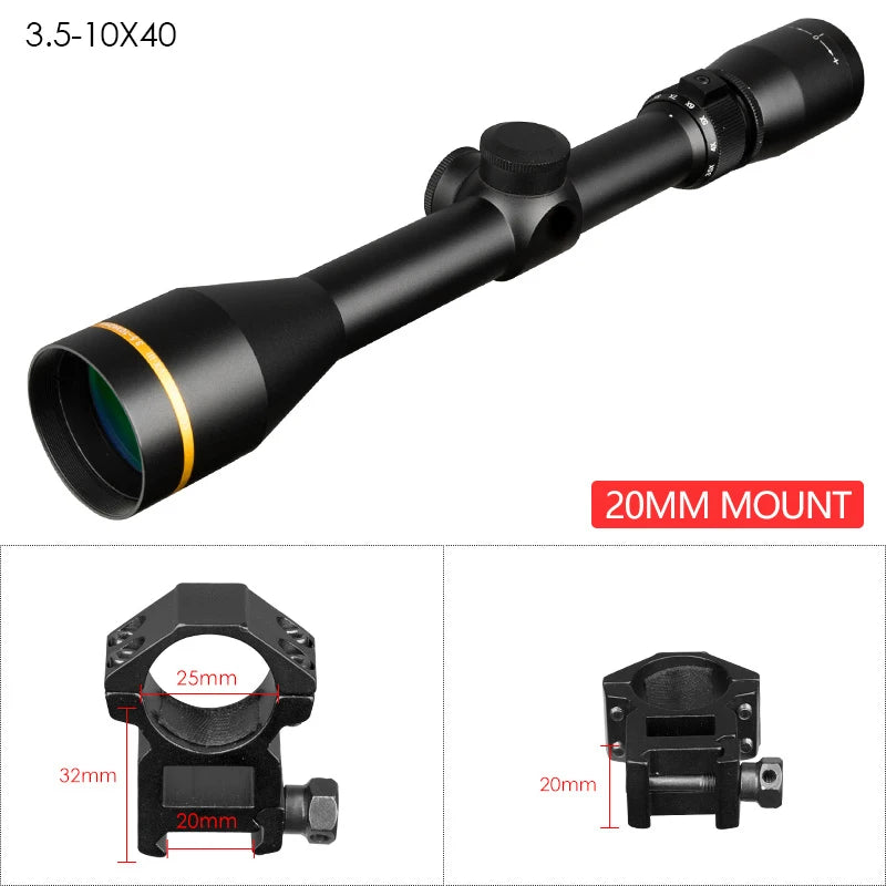 DIANA VX Tactical Scope 3.5-10x40 Mil Dot Riflescope With Mount For Airsoft