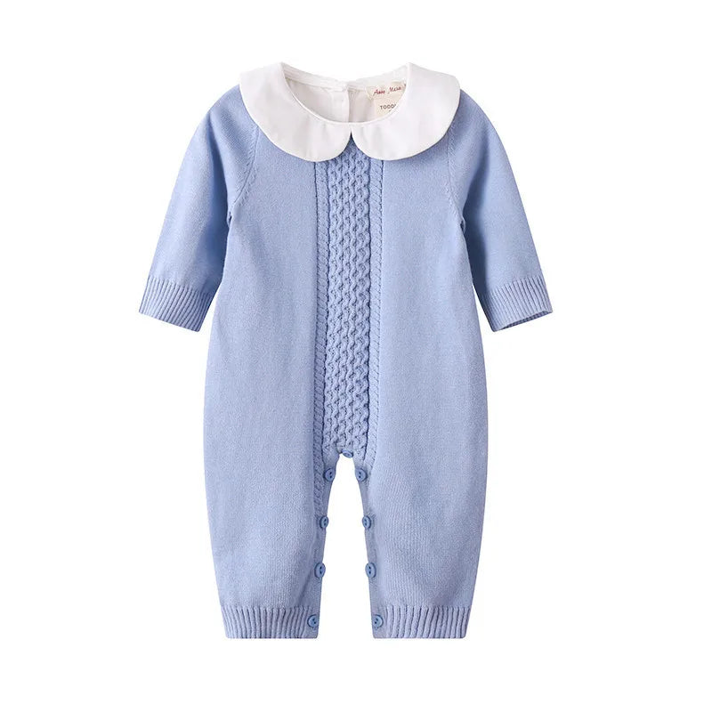 Knitted Baby Romper for Autumn Newborn Long Sleeve Infant Jumpsuit Overalls for Boys and Girls