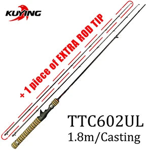 Kuying Teton Super Ultra Soft Light Baitcasting Spinning Lure Fishing Rod Combo 1.56m 1.8m 1.86m 1.9m 1.92m 1.98m