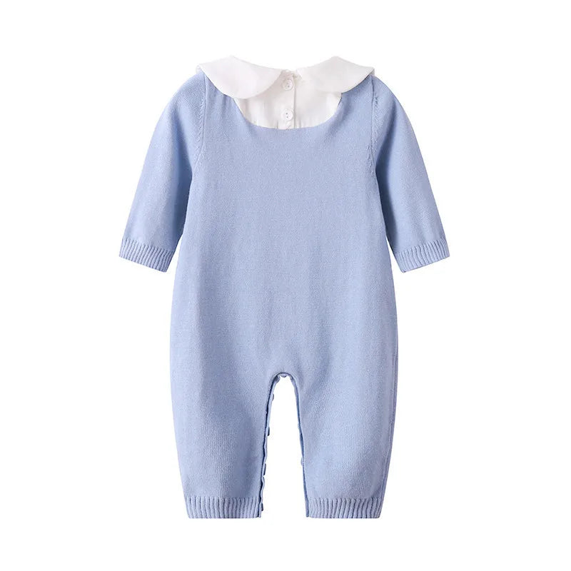 Knitted Baby Romper for Autumn Newborn Long Sleeve Infant Jumpsuit Overalls for Boys and Girls