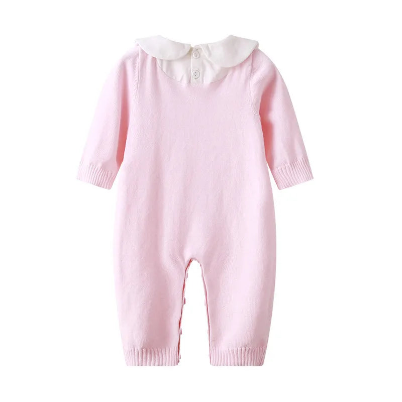 Knitted Baby Romper for Autumn Newborn Long Sleeve Infant Jumpsuit Overalls for Boys and Girls