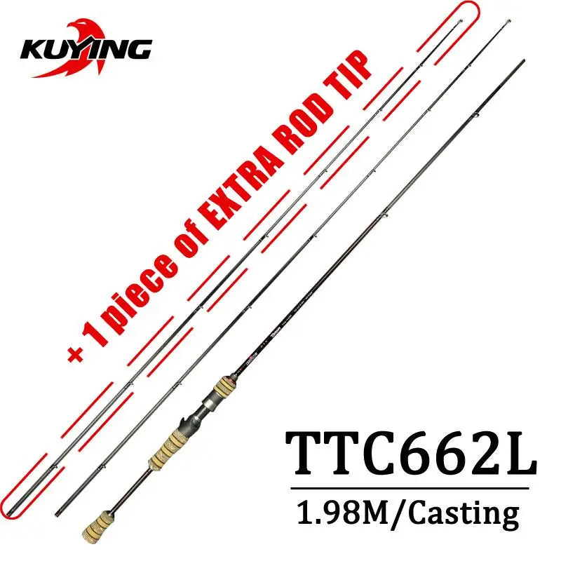Kuying Teton Super Ultra Soft Light Baitcasting Spinning Lure Fishing Rod Combo 1.56m 1.8m 1.86m 1.9m 1.92m 1.98m