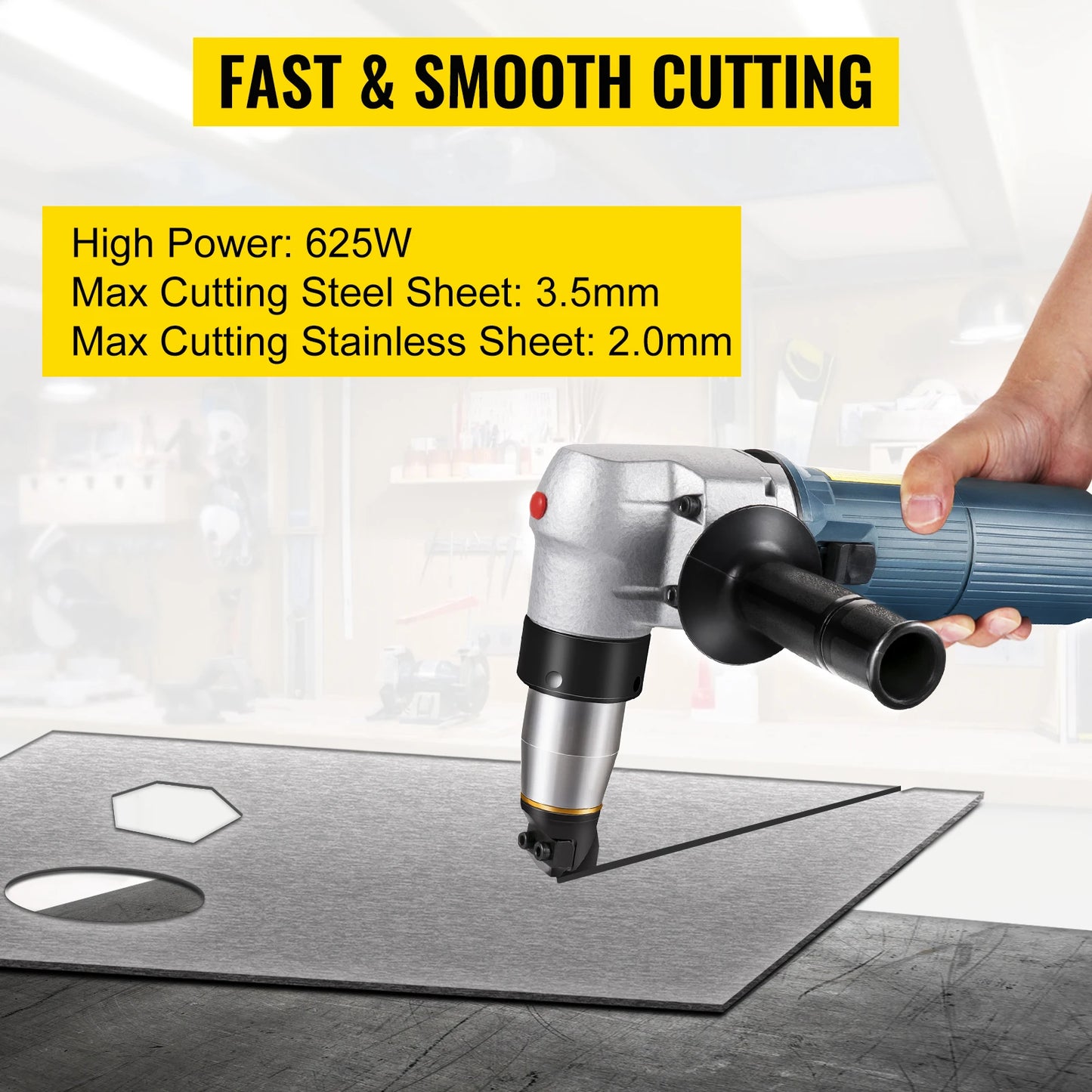 VEVOR 380W 625W Electric Metal Nibbler Corded Shears Cutter 1.8MM 4MM Cutting Thickness for Sheet Metal Stainless Steel and Plastic
