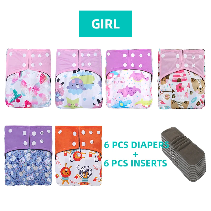 Reusable Waterproof Bamboo Charcoal Pocket Baby Diaper