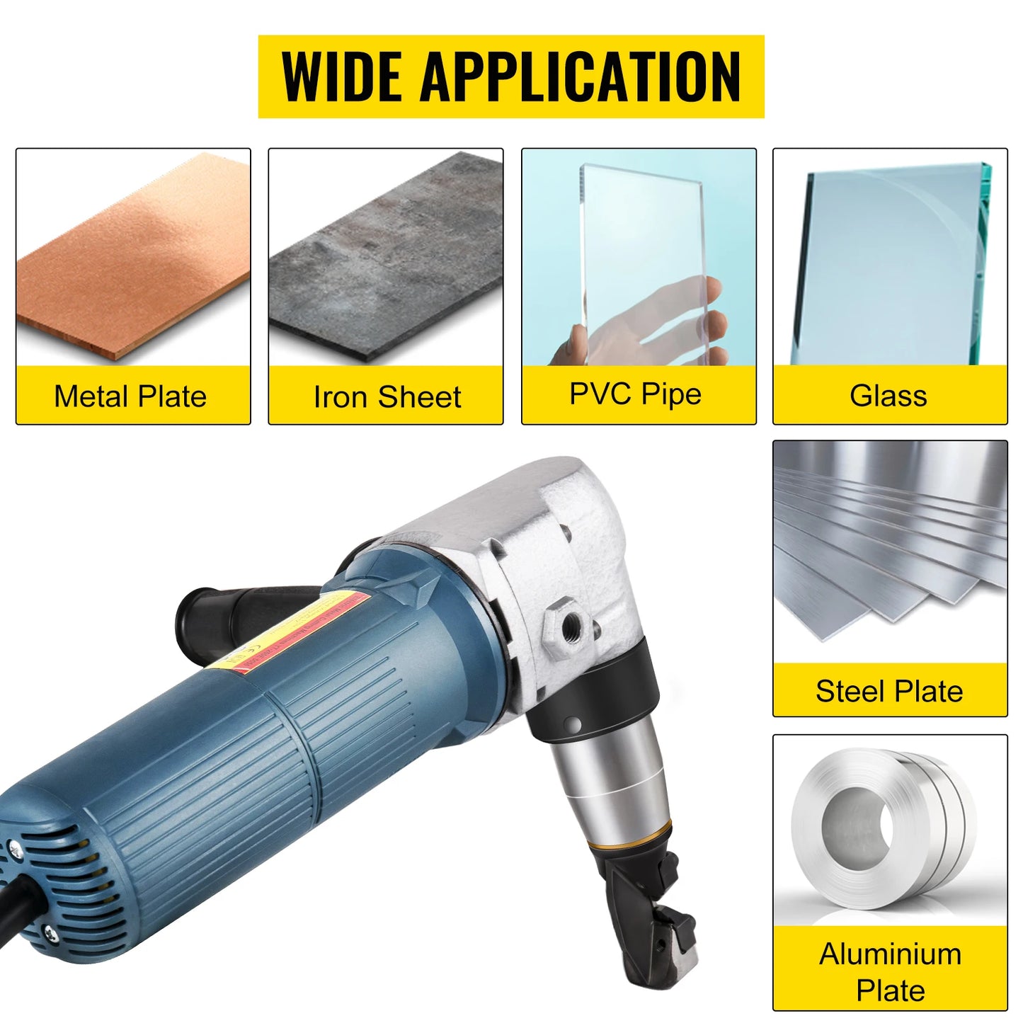 VEVOR 380W 625W Electric Metal Nibbler Corded Shears Cutter 1.8MM 4MM Cutting Thickness for Sheet Metal Stainless Steel and Plastic