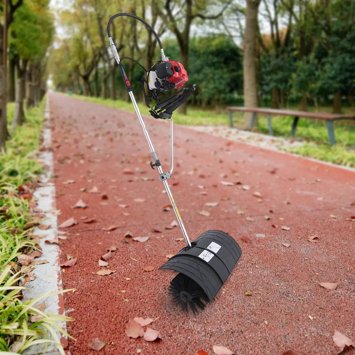 52cc 2 Stroke Gas Commercial Backpack Blower Sweeper 3 In 1 Multi Surface