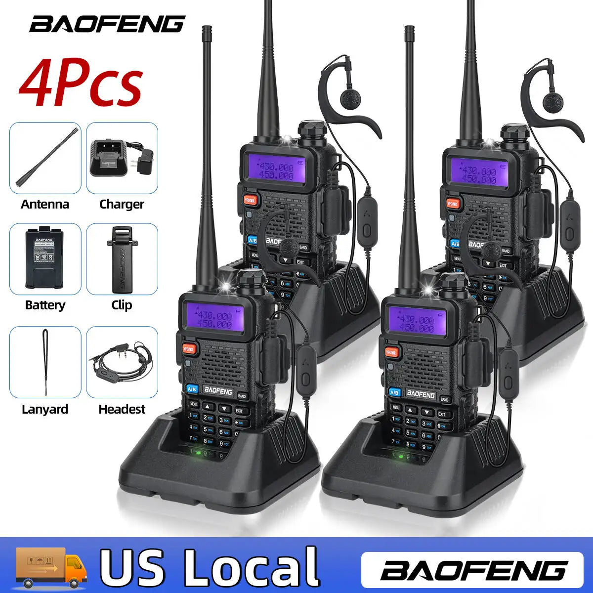 Baofeng UV5R Dual Band Walkie Talkie 128 Channel VOX