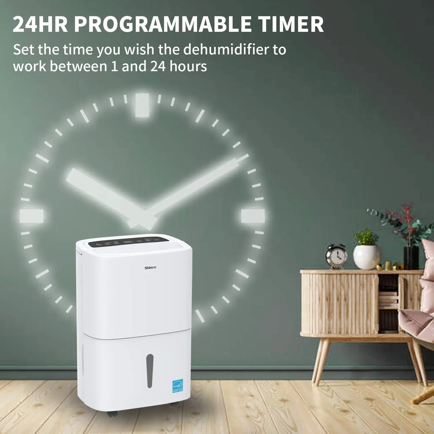 Shinco 150 Pints Energy Star Dehumidifier with WiFi for Large Spaces up to 7000 Sq Ft Built-in Pump and 1.85 Gallon Water Tank