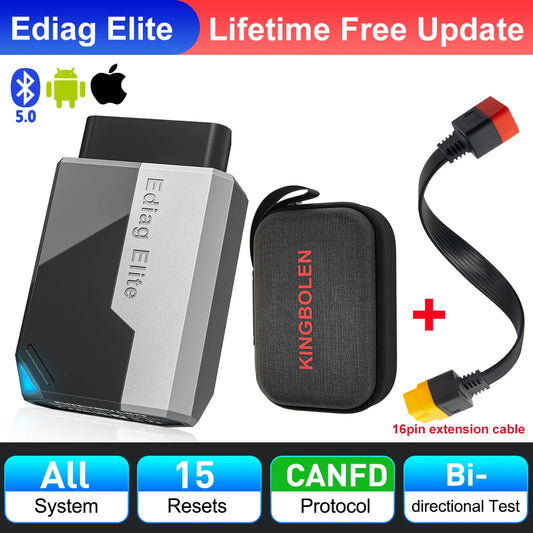2025 New Kingbolen Ediag Elite Car Diagnostic Tool All System 15 Resets Bi-Directional Test OBD2 Auto Scanner