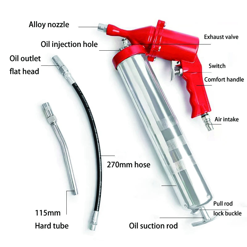 500/400CC Pneumatic Hand Tools  Grease Gun Portable Pneumatic Compressor Pump Grease Gun For Lubricating Various Car Excavators