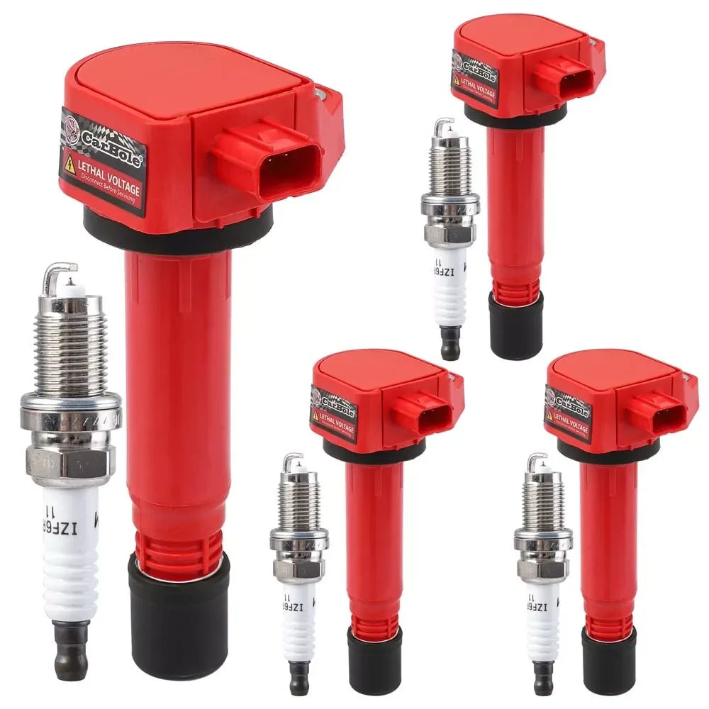 4 Pack Ignition Coil Platinum Spark Plug For 2006 2011 Honda Civic 1 8L UF582
