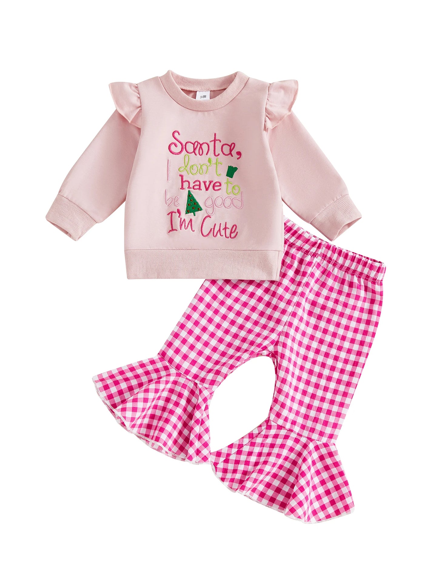 Infant Girls Christmas Outfit Pullover And Plaid Pants