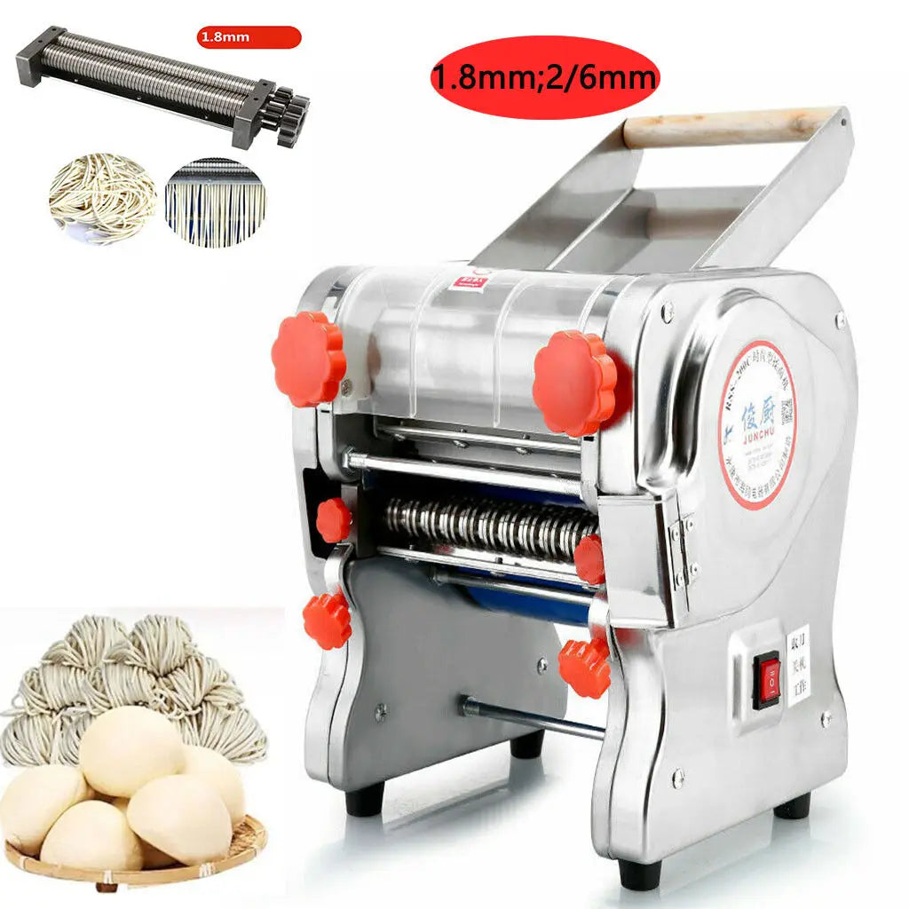 550W Electric Pasta Maker Noodle Machine Dumpling Skin Roller Stainless Steel
