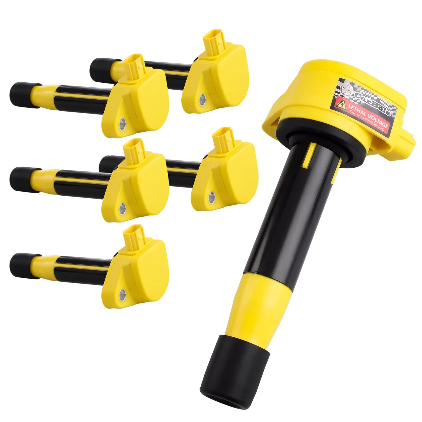 Carbole 6 Ignition Coils And Spark Plugs For Honda Accord TL TSX V6 3.5L 3.7L