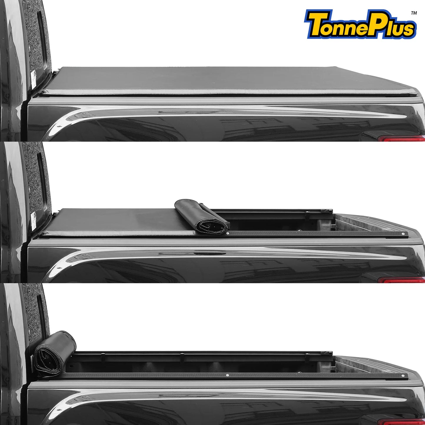TonnePlus Soft Roll Up Tonneau Cover Truck Bed Cover for 2004 to 2014 F150 and 2006 to 2014 Mark LT 5.5 Foot Bed