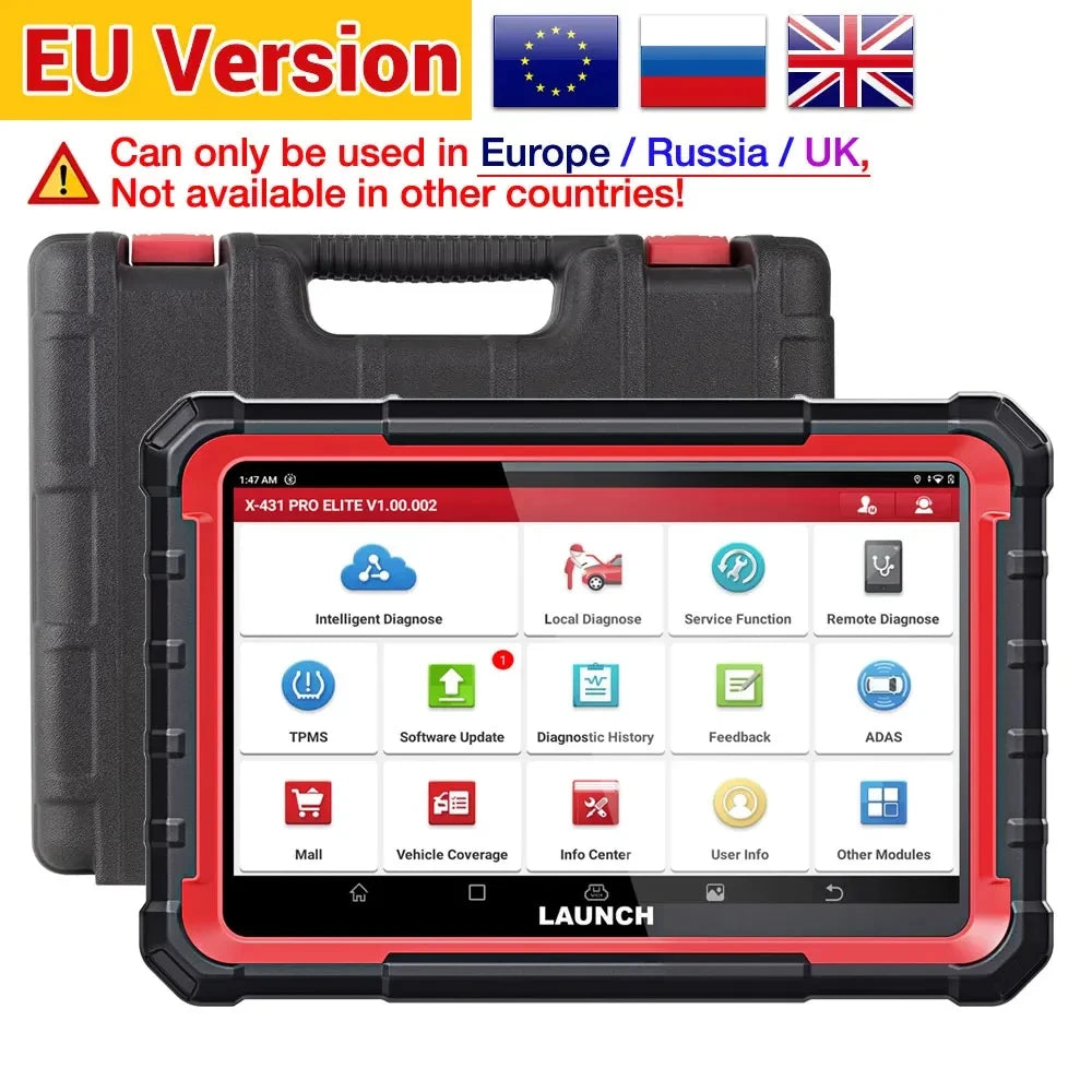 Launch X431 Pro Elite 8 Inch Car Diagnostic Tool OBD OBD2 Scanner All System CAN FD DOIP Active Test ECU Coding 31 Reset