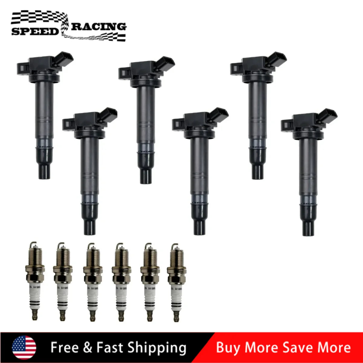 6Pc Ignition Coil and Iridium Spark Plug Kit for Toyota 4Runner FJ Cruiser V6