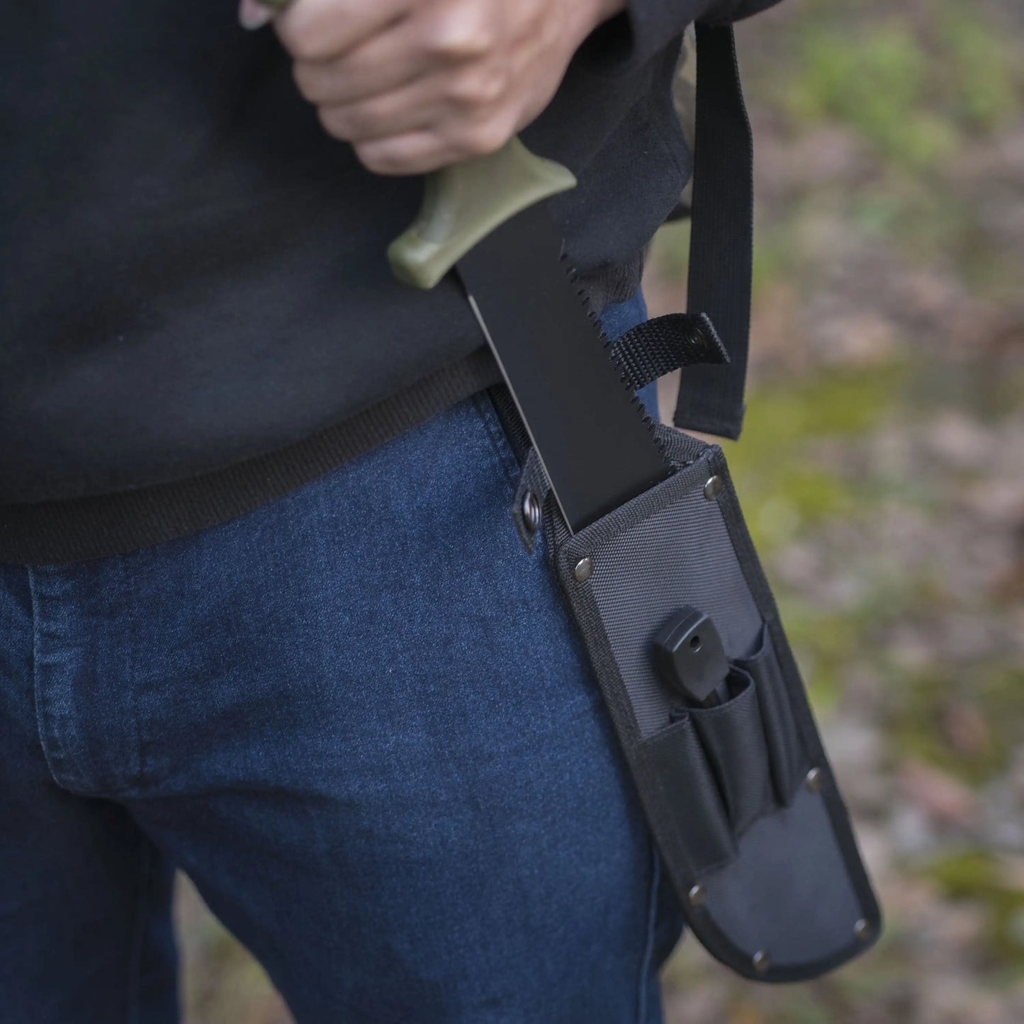 10 Inch Machete With Saw Teeth And Fire Starter Camping