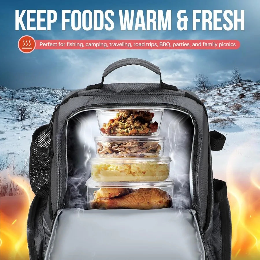 Plusinno Fishing Backpack with Rod Holders and Cooler 45L Large Water Resistant Fishing Tackle Bag