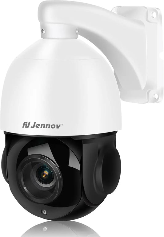 Jennov 4K 8MP Outdoor PTZ IP POE Camera with 20X Optical Zoom and Human Detection 320ft IR Night Vision Hikvision Onvif Compatible