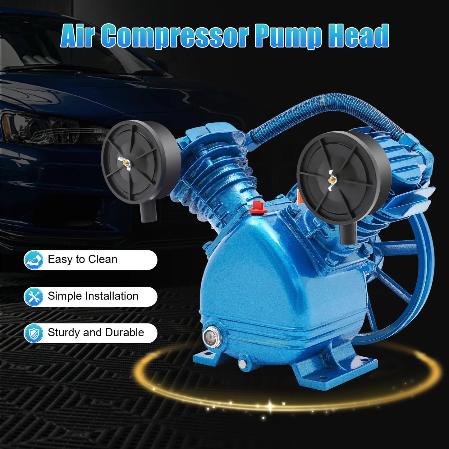 Air Compressor Pump 3HP 8.8 CFM 115 PSI Cast Iron For Workshops Garages