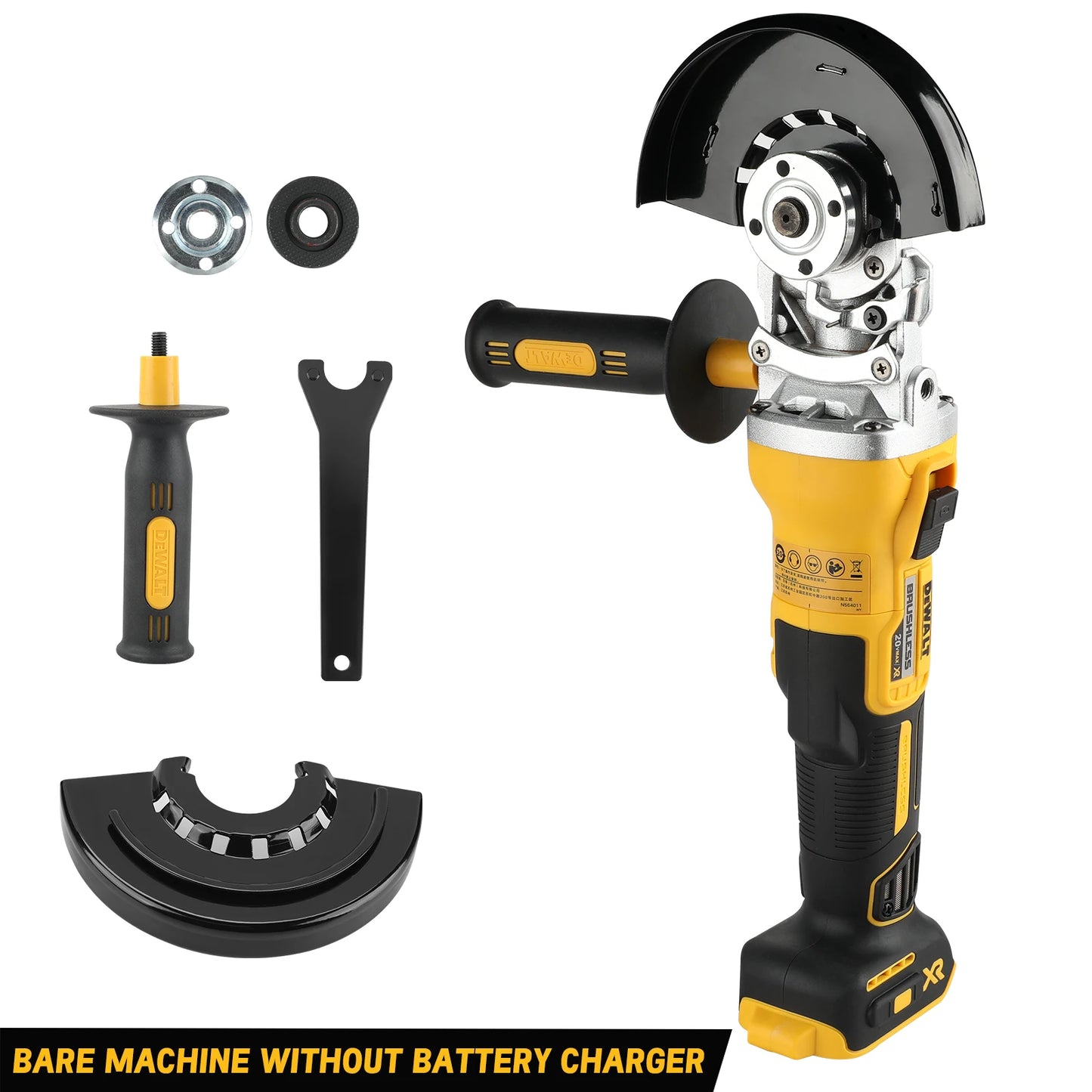 2025 DEWALT DCG405FN 125mm Flat Head Angle Grinder Bare Machine 18V Lithium Powered Brushless Tool for Precise Cutting