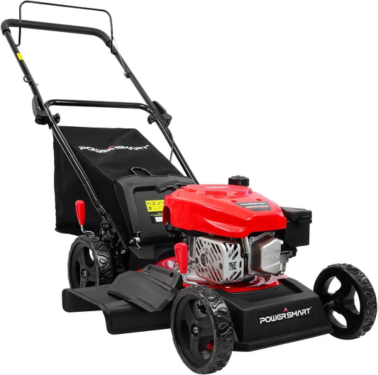 Gas Powered Lawn Mower 18 Inch 144cc Engine 3 in 1 Walk Behind Push Mower Oil Included