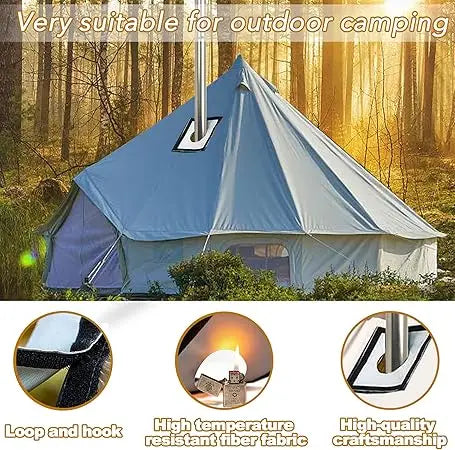 Outdoor Portable Wood Burning Stove for Tent Camping Ice Fishing Cookout Hiking Travel with Pipe Tent Stove and Tent Stove Jack