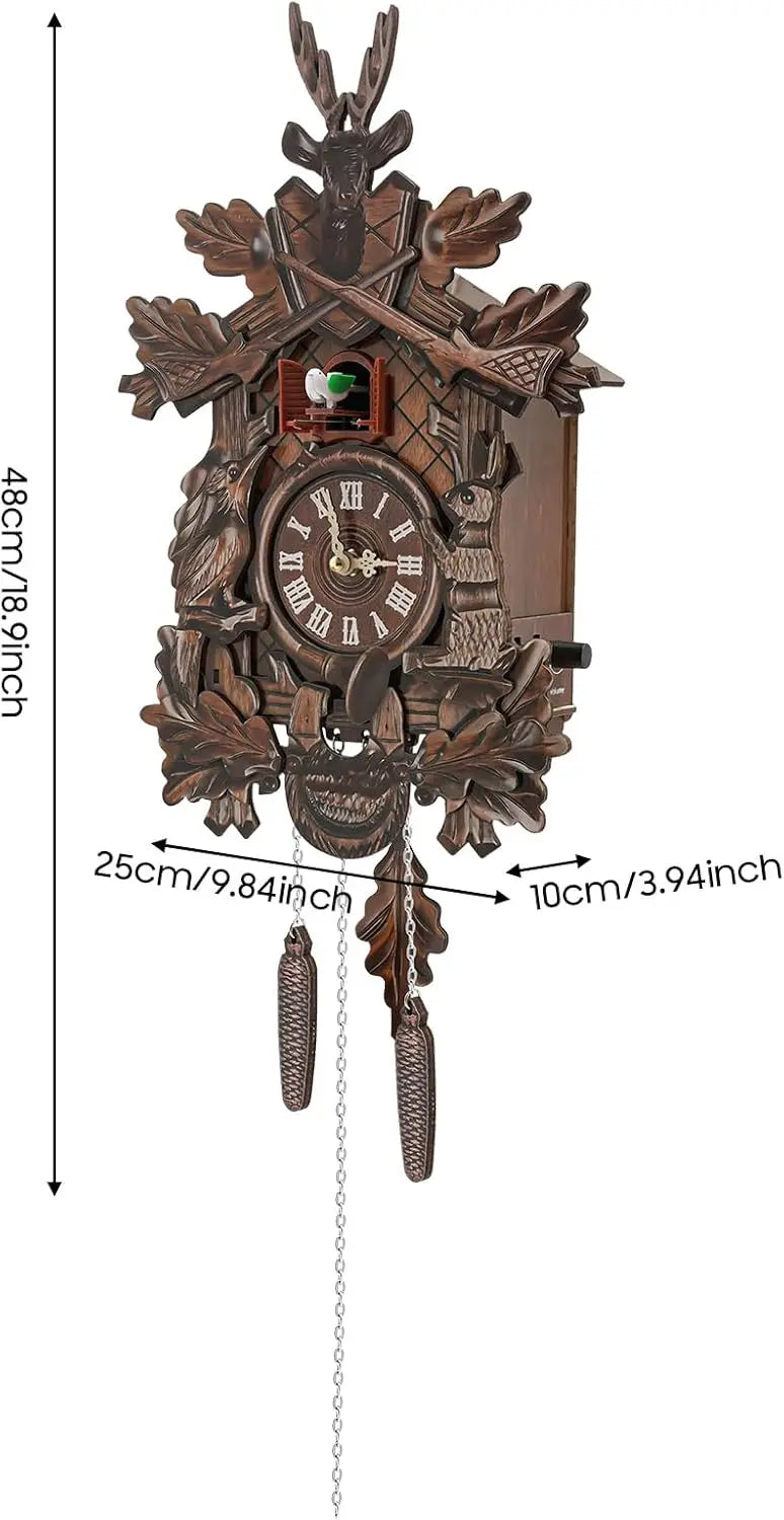 Northern Europe Retro Cuckoo Wall Clock Adjustable Volume Gift Practical Home Decor