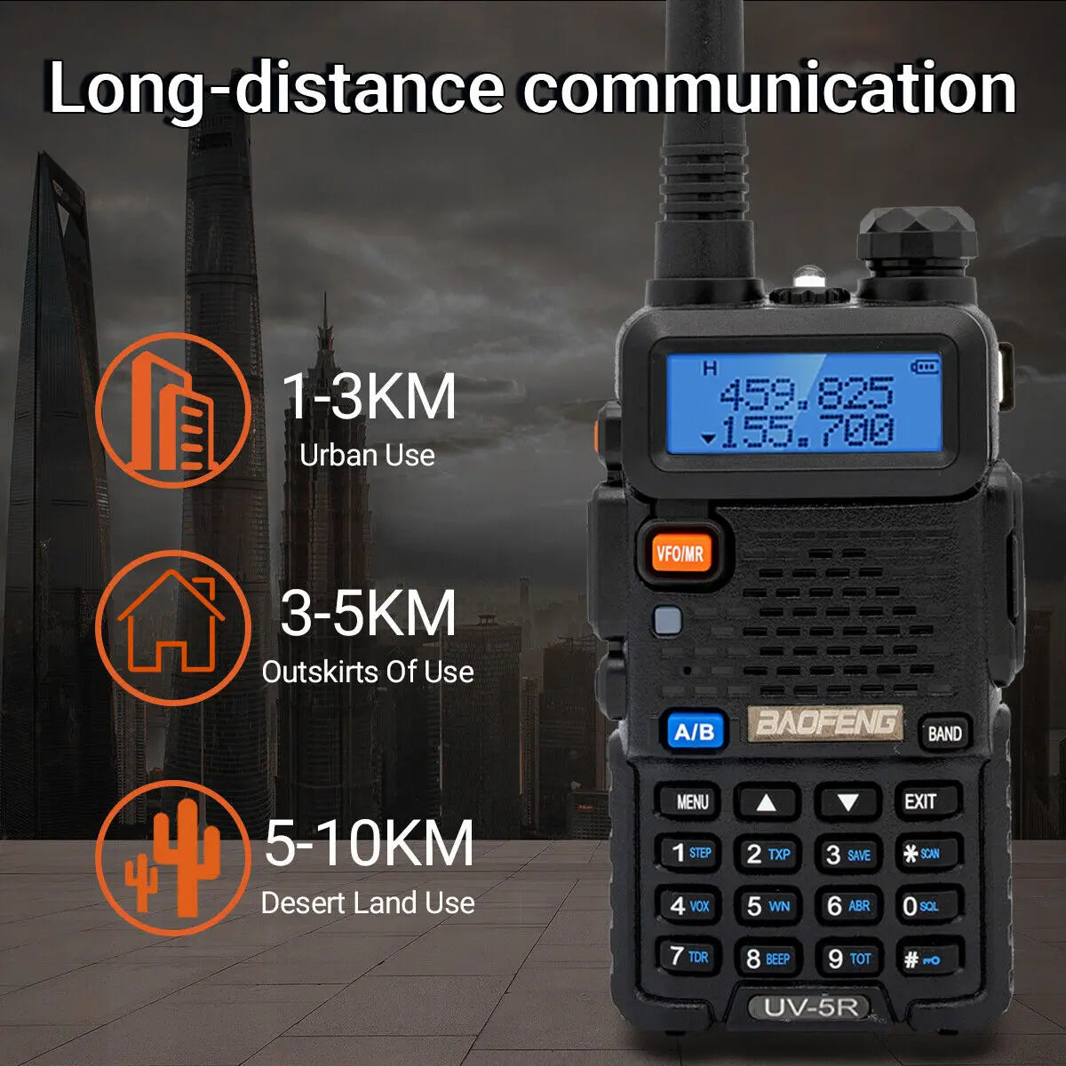 Baofeng UV5R Dual Band Walkie Talkie 128 Channel VOX