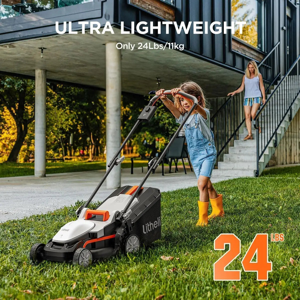 Cordless Lawn Mower 13 Inch U20 Handy 20V Electric Lawn Mowers for Garden Yard and Farm 5 Heights Adjustment Lightweight