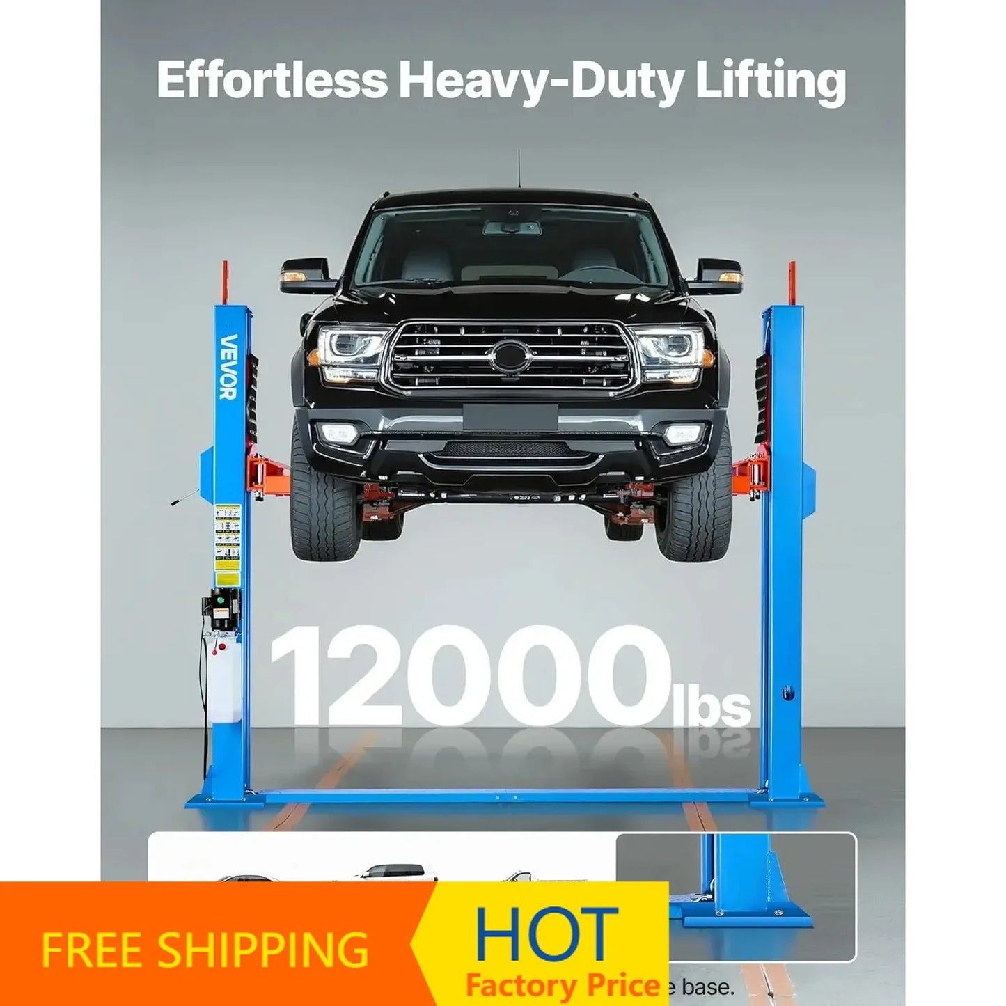 Two Post Car Lift 12000 Lbs Capacity 220V 2.95 HP Auto Hoist Sedan SUV