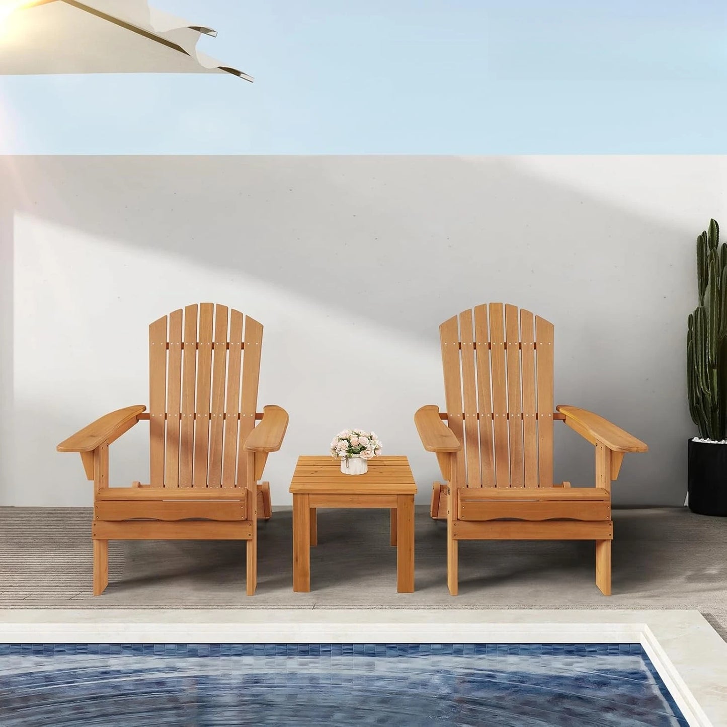 Folding Adirondack Chairs Set of 4 for Outdoor Patio Pool