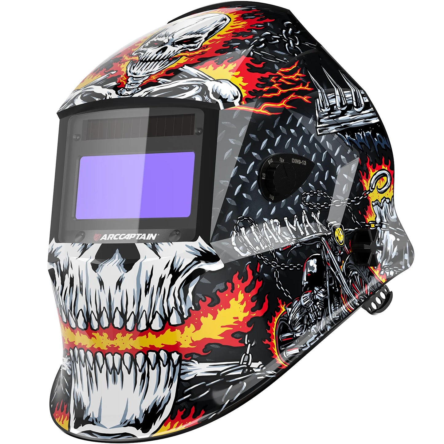 ARCCAPTAIN Welding Helmet Welder Mask Chameleon Large View True Color Solar Power Auto Darkening Welding For Arc Weld Grind Cut