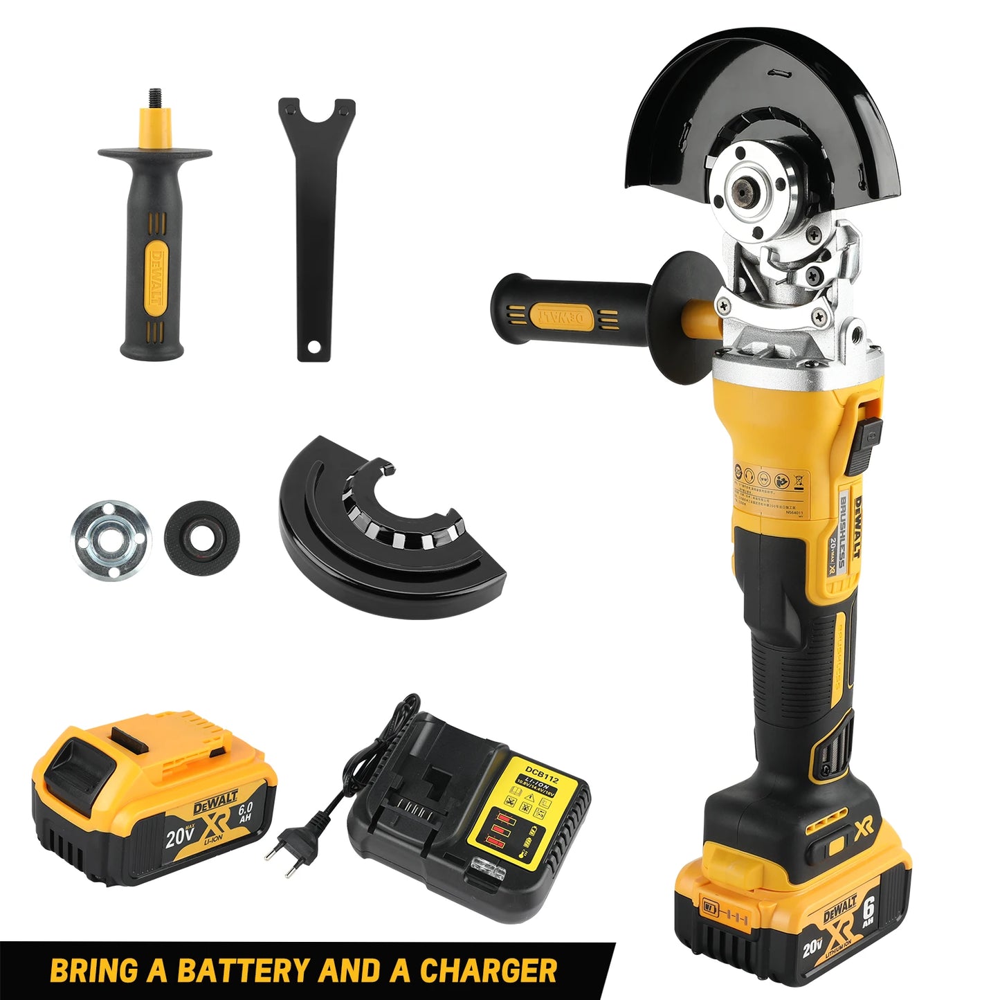 2025 DEWALT DCG405FN 125mm Flat Head Angle Grinder Bare Machine 18V Lithium Powered Brushless Tool for Precise Cutting