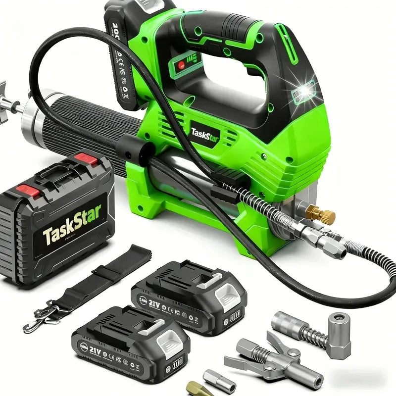 TaskStar 12000PSI Enhanced Grease Gun Machine with Automatic Volume Control 6.7oz/min Efficient for Tractors Trucks and Equipmen