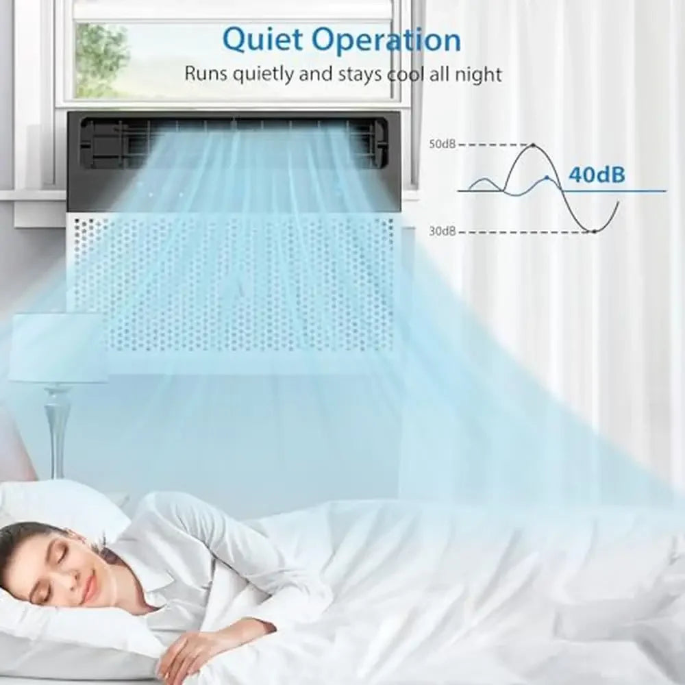 8000 BTU U Shaped Window AC Cools Up To 350 Sq Ft Quiet Energy Saving Remote