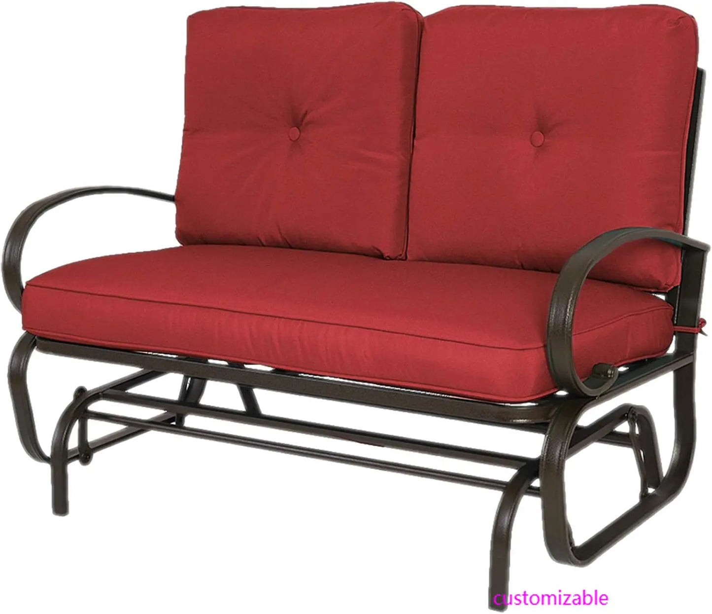 Cozy Patio Glider Bench Outdoor Loveseat Cushioned Seats