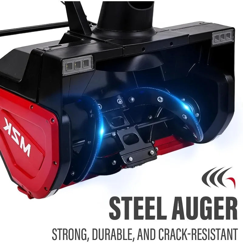 MZK 23 Inch Electric Walk Behind Snow Blower with 30 Foot Throwing Distance and 15 Amp Motor