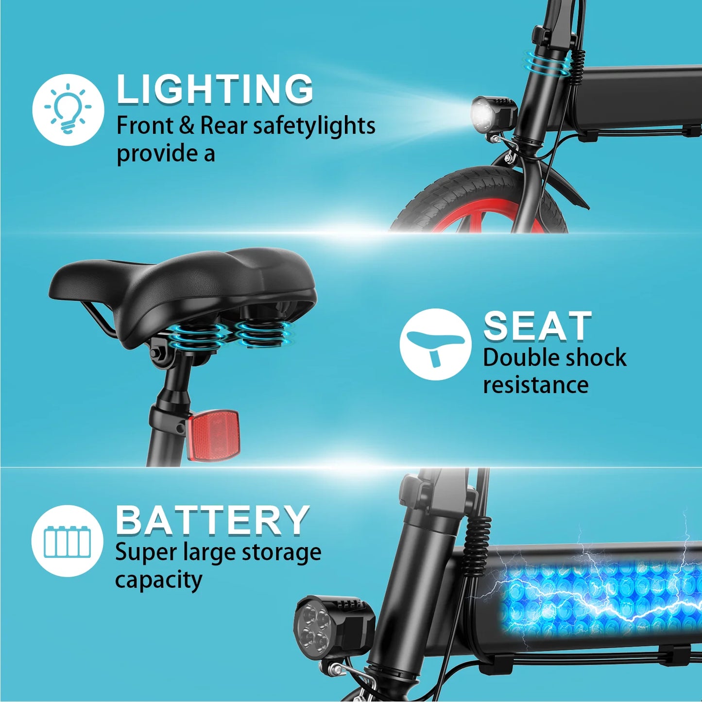 350W high-speed gear motor adult electric bicycle, foldable electric bicycle 15.5 miles lightweight small men's and women's elec